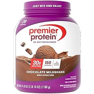 [SnS] $24.67* | 41.9-Oz Premier Protein Whey Protein Powder (Chocolate Milkshake, 29-Servings) at Amazon